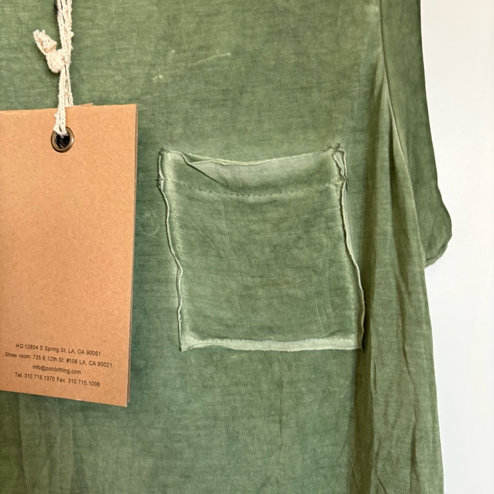 Pol Women’s Green Acid Wash Tank With Front Pocket NWT* - Size S - Picture 2 of 6